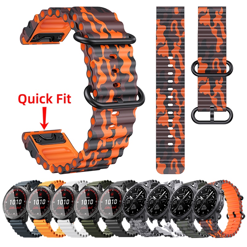 Quick Fit Silicone Strap For Garmin Quatix 7 7X 6 5 3 Band For Garmin Quatix