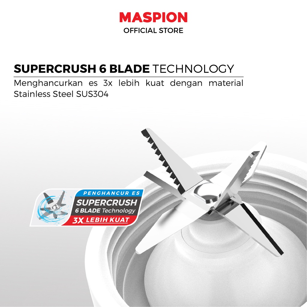 Maspion Pelumat Blender with Chopper 1.5 Liter MT-1521 PL - Gambar 4