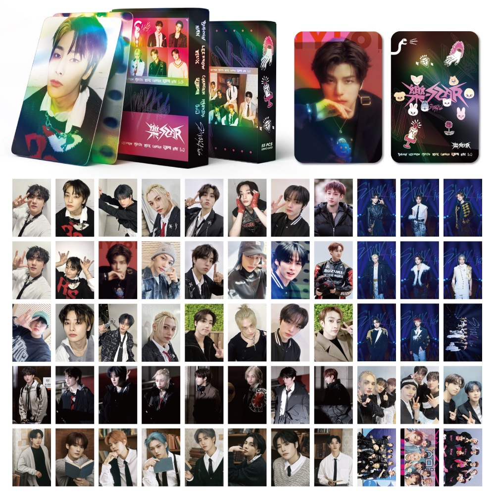 92 Cartes Photos Stray Kids - Lot 60 Cartes Géantes + 32 Autocollants - Collection K-Pop