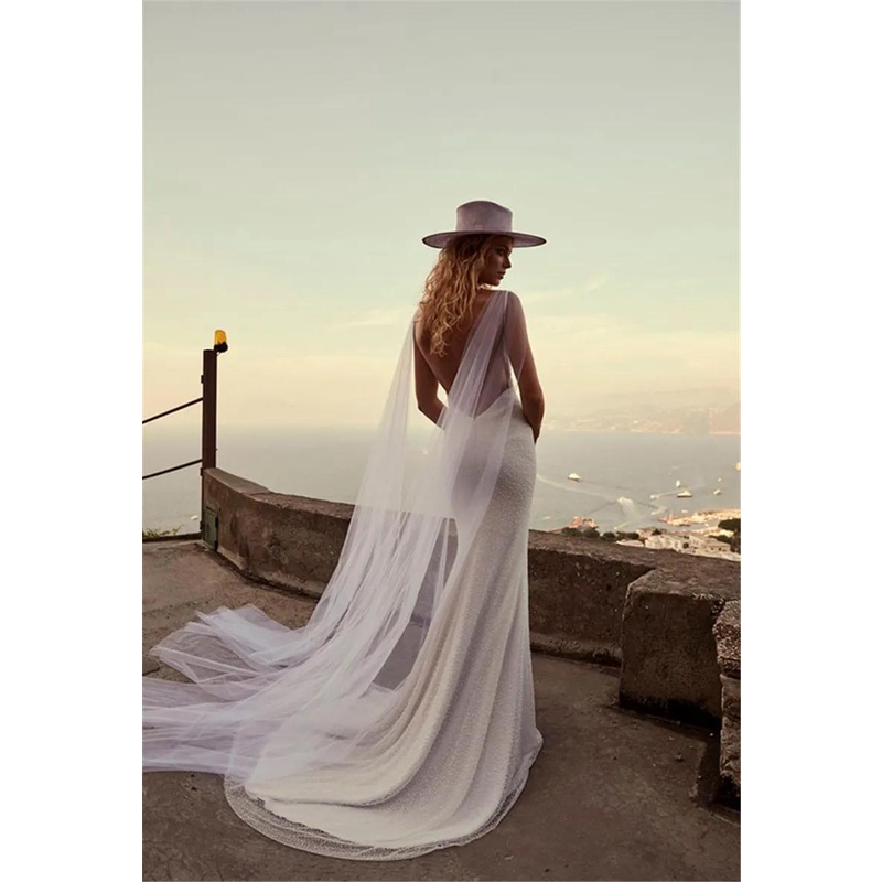 White on sale wedding cape