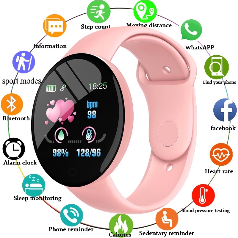 Smart bracelet Macaron color D18 smart watch 1.44 inch screen heart ...