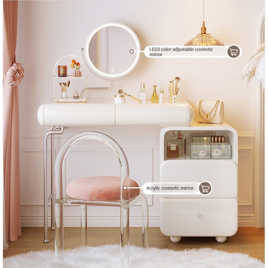 Cream style dresser, dressing table, master bedroom, simple modern