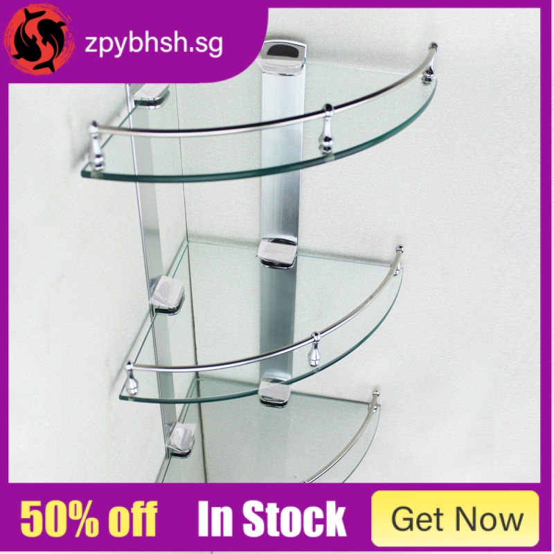 [48h Shipping] Bathroom stainless steel glass tripod bathroom corner