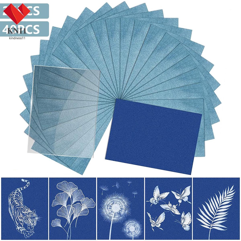 24pcs/40pcs Sun Print Paper Kit Sun Art Paper Sensitivity Nature ...