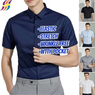 stretchy button up shirts mens