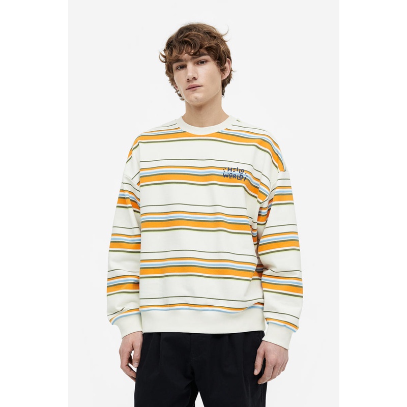 H&M - Oversized Fit Cotton sweatshirt - White Light