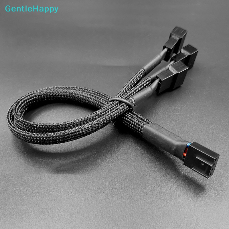 GentleHappy PWM PC Fan Splitter 1 to 2/3 4pin/3pin Sleeved Adapter ...