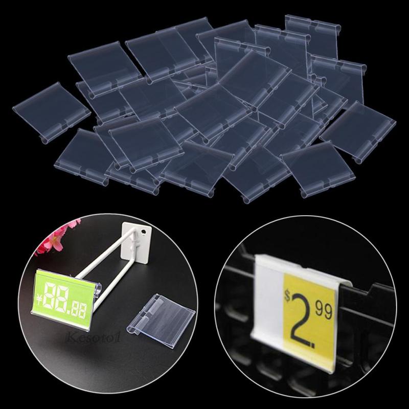 [Kesoto1] 50PCS Transparent Price Tag Label Holder for Shops Warehouse ...