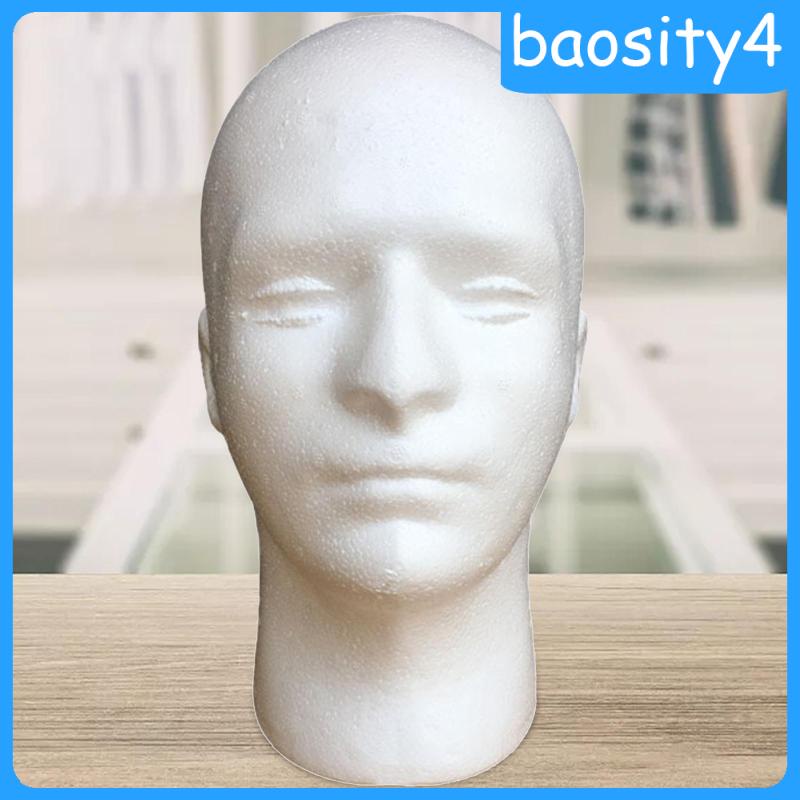 [ Male Mannequin Head Round Base Lightweight Foam Head Model and