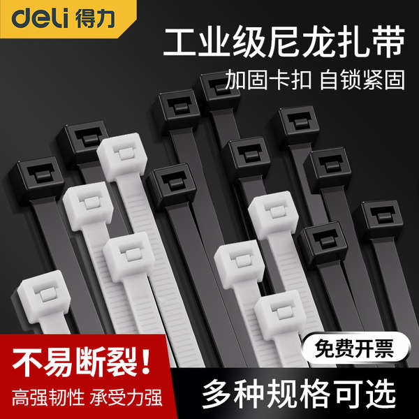Deli Cable Ties Nylon Plastic Fixed Binding Ties High-Strength Cable ...