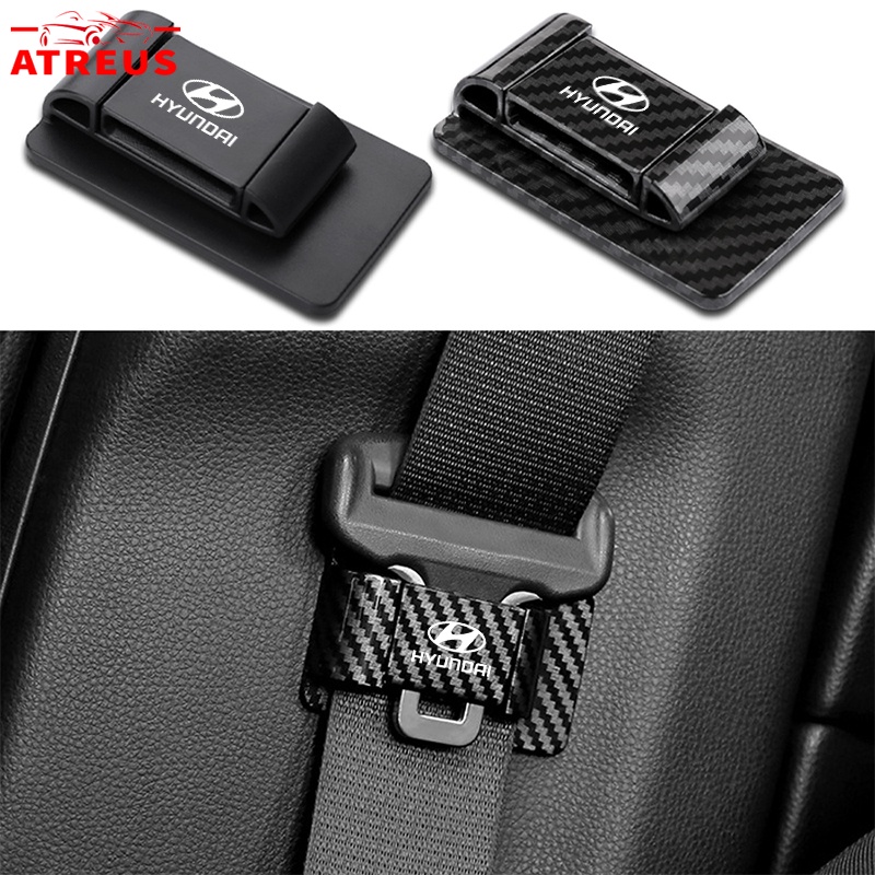 Hyundai Carbon Fiber Car Seat Belt Retainer Holder Stabilizer Clips
