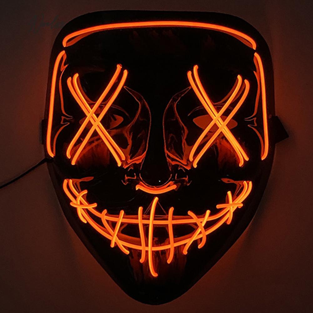 [Noel.sg] Halloween Led Masks Neon Stitches Costume Purge Party Wire