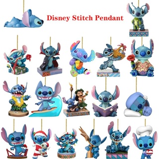 2023 New Disney's Lilo & Stitch Mickey Acrylic Christmas Tree Decorations  Family Car Backpack Pendant Girl's Kids New Year Gifts