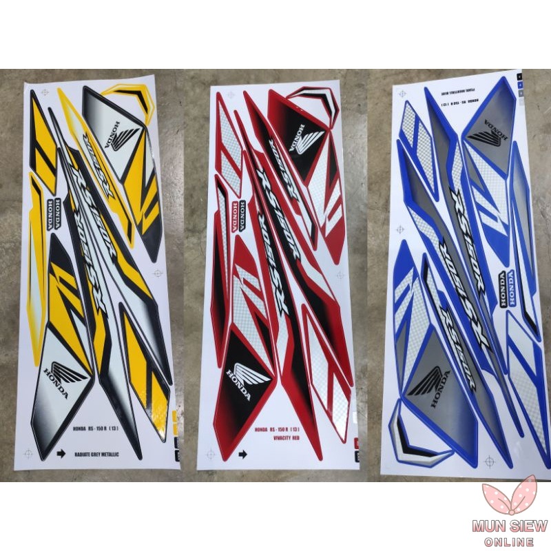 Stiker Sticker Body Stripe Cover Set (13) Honda Rs150 Rs 150 V1 V2 V3 ...