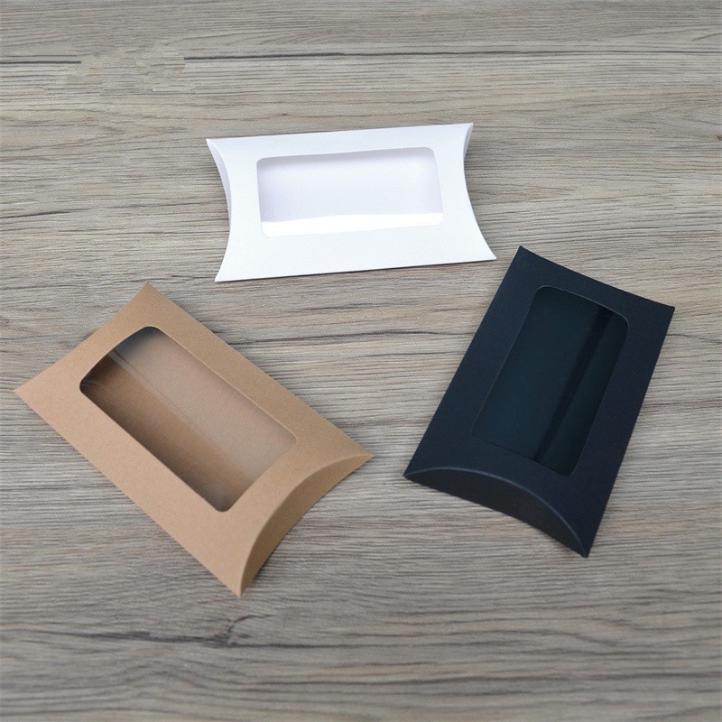 20pcs New creative candy box gift box, kraft paper window pillow box ...