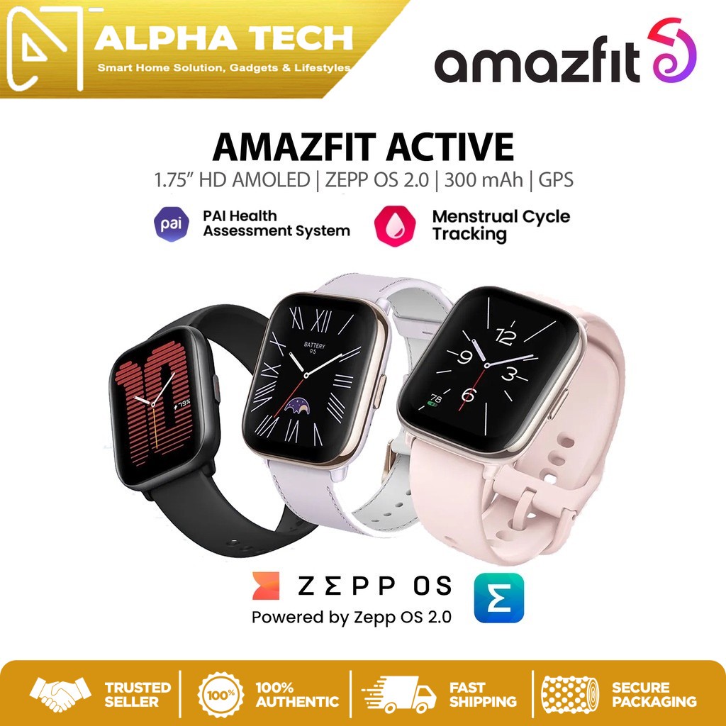 Amazfit Active Smart Watch with AI Fitness Exercise Coach, GPS, Bluetooth  Calling & Music, 14 Day Battery, 1.75 AMOLED Display & Alexa Built-in