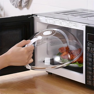 1pc 12 Inch Food Microwave Splatter Cover, Large Transparent