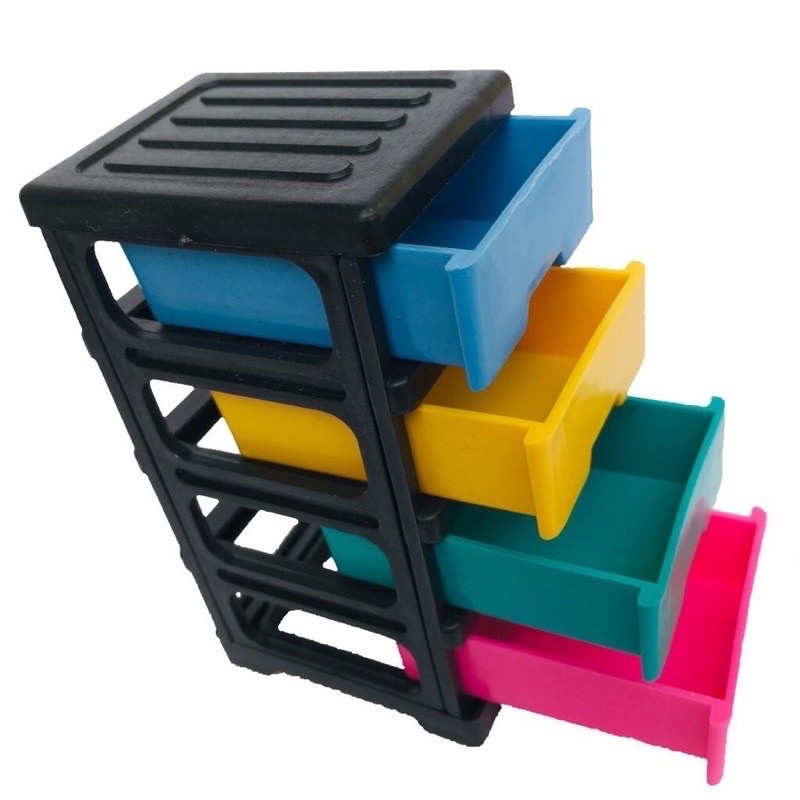 Mainan Almari Mini 4 Susun Plastik Warna-Warni - Gambar 2