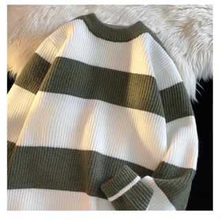 Sweater For Men Autumn Winter Vintage Stripe Sweater Pullover