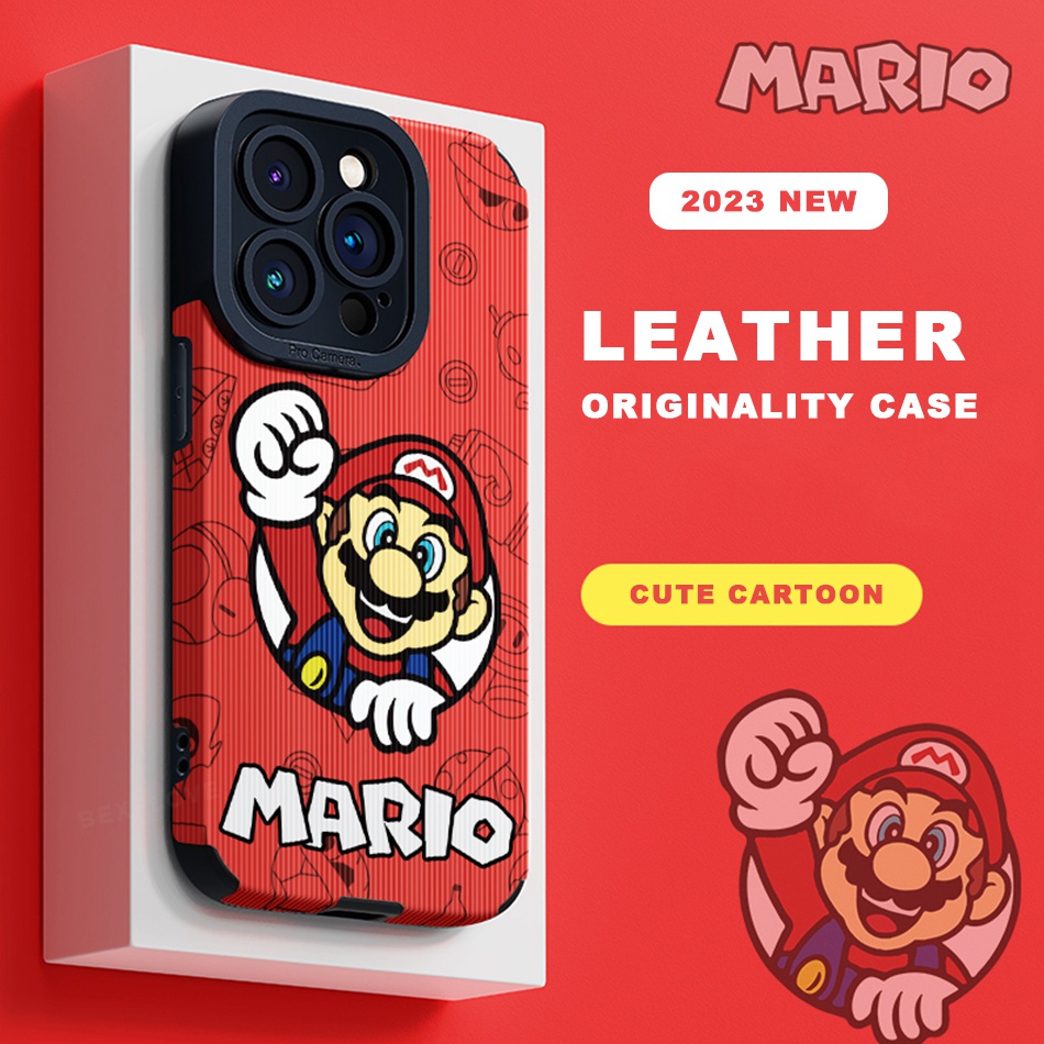 【マリオママ】iPhone 14 pro Super Mario Leather Phone Case for iPhone 15 11 12 13 14 Pro Max 7