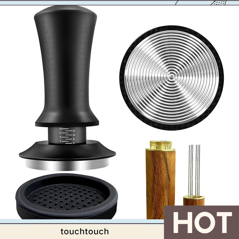 Coffee Espresso Tamper 51mm with WDT Tool Calibrated Spring Loaded