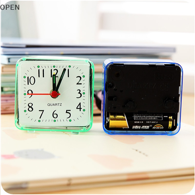 OP Cute Student Alarm Clock Square Bedside Compact Clock Desktop Decor Clock SG Shopee Singapore
