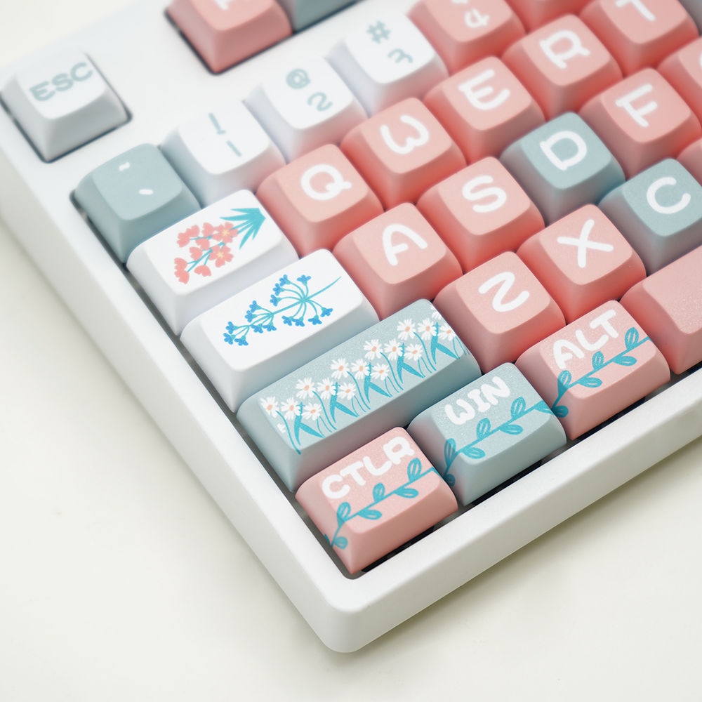 127 Keys Flower Painting Keycap Set PBT DyeSub XDA Profile Mechanical
