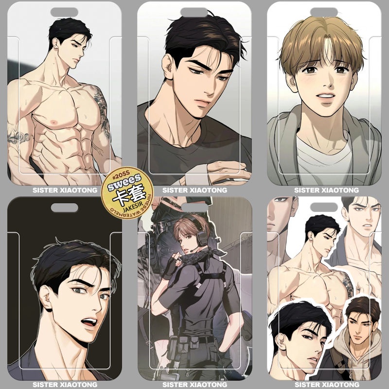 Korean Manga Sketch Merchandise Student Slide Card Holder Meal Card Bus ...