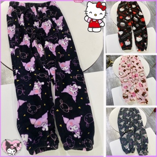 Kawaii Sanrio Hello Kitty Pajamas Pants Y2k Cartoon Black Cute