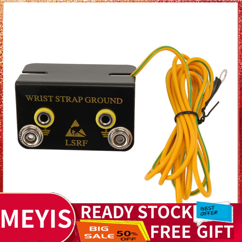 ESD Wrist Strap Grounding Socket 2 Hole Plug for Straps with 1