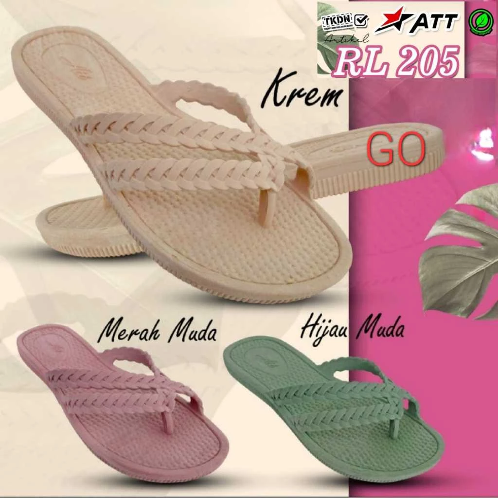 ago ATT RL 205 Tali Kepang Sandal Jepit Sandal Wanita casual murah Original 37-40