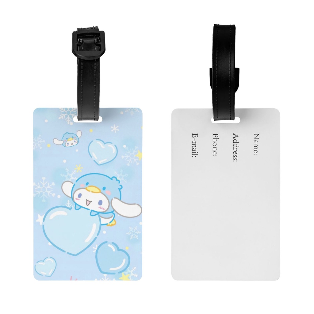 Cinnamoroll Plastic Waterproof Luggage Tag Travel Suitcase Bag Name ...