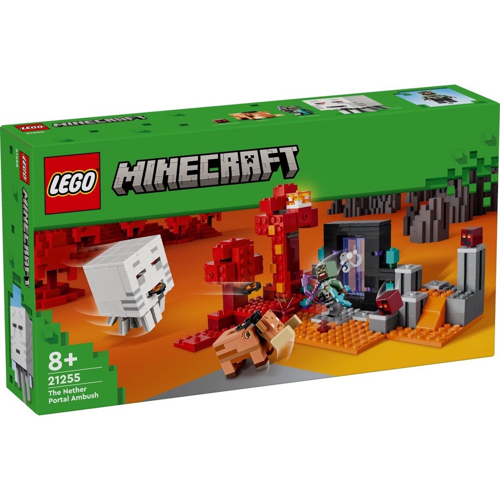 LEGO 21255 Minecraft The Nether Portal Ambush Building Toy Set (352 ...