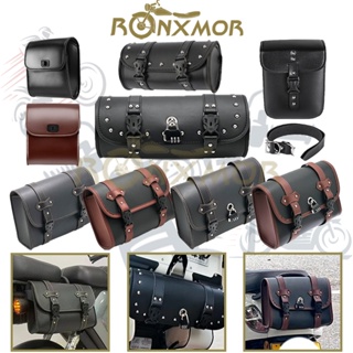 CHOPPER LEATHER BAG Motorcycle Bag Front Fork Tool Bag Chopper Bag Storage  Barrel Tool Pouch Leather Roll Bag for My Bike 