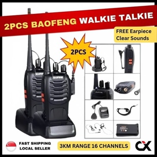 6pcs BAOFENG BF-888S Walkie Talkie for Adults, Long Range Two Way Radio,  1500mAh 16 CH, 6 Radios 6 Earpieces 1 Six-way Charger 1 Cable