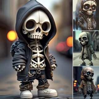 1Pc Halloween Simulated Figure Human Skull Skeleton Movable Mr. Bones  Skeleton Human Model Skull Full Body Mini Toy Decoration