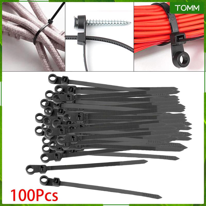 Wishshopehhh 100 Pieces Nylon Cable Zips Wire Ties With Screw Hole