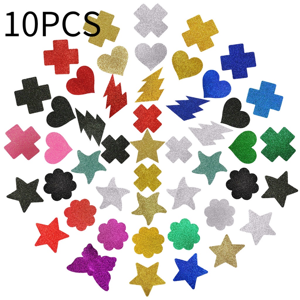 10pcs Nipple stickers Glitter breast stickers female small cross 6.3CM