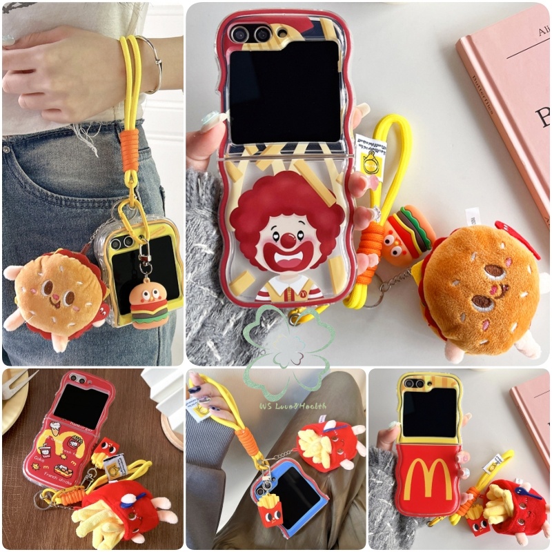 French Fries Burger Pendent Wave Edge Soft Case Samsung Galaxy Z