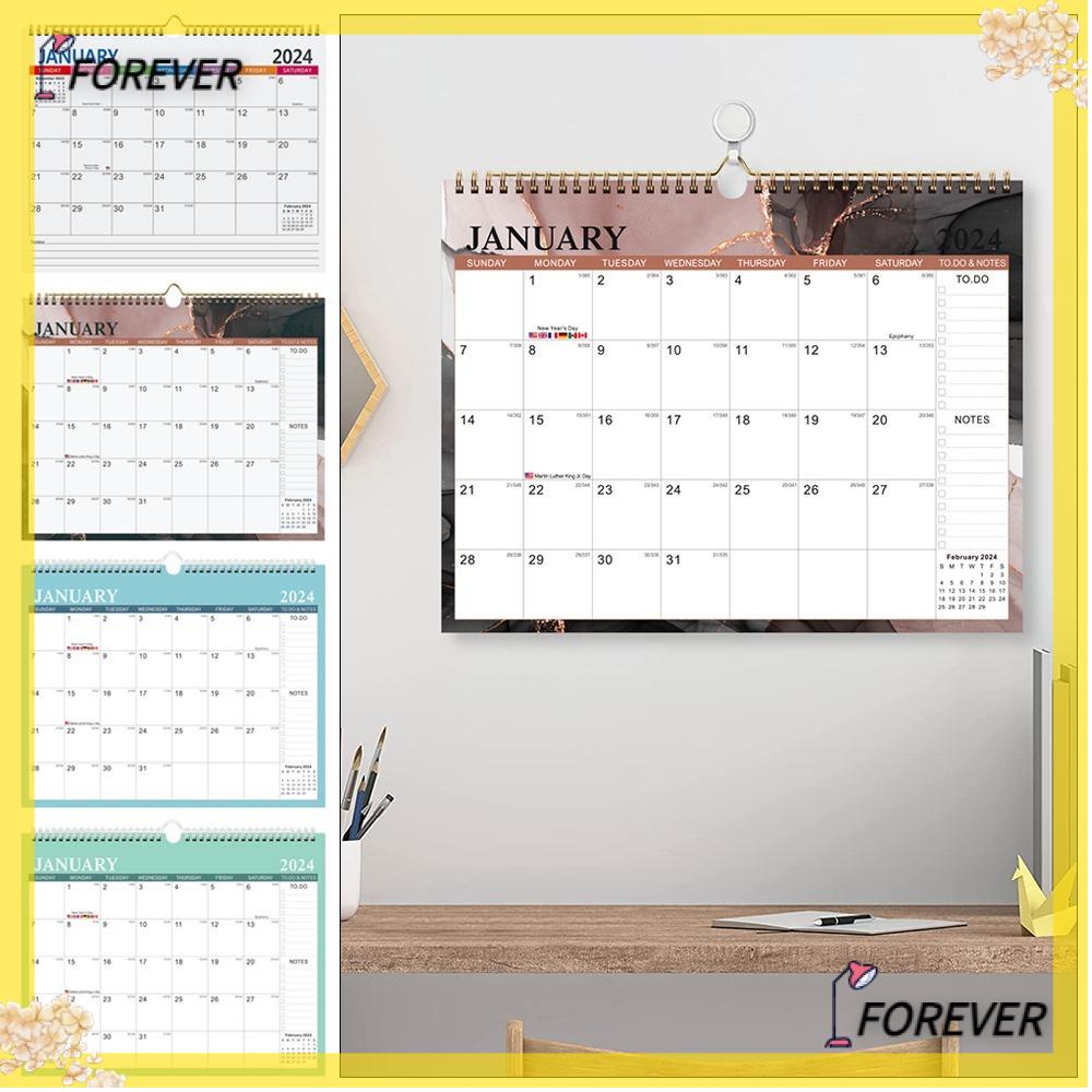 FOREVER Wall Calendar, Desktop Year Planning Note 2024 English Wall