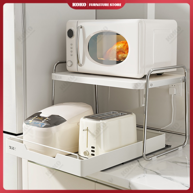 Microwave Oven Shelf New Rental Kitchen Countertop Shelf Rice Cooker ...