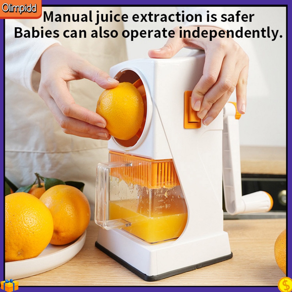 olimpidd Suction Cup Citrus Juicer Hand Crank Lemon Squeezer Portable