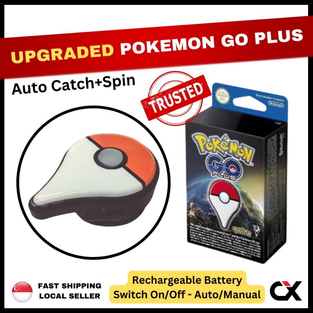 UPGRADED Pokemon Go Plus *AutoCatch / Auto Swing* Rechargable