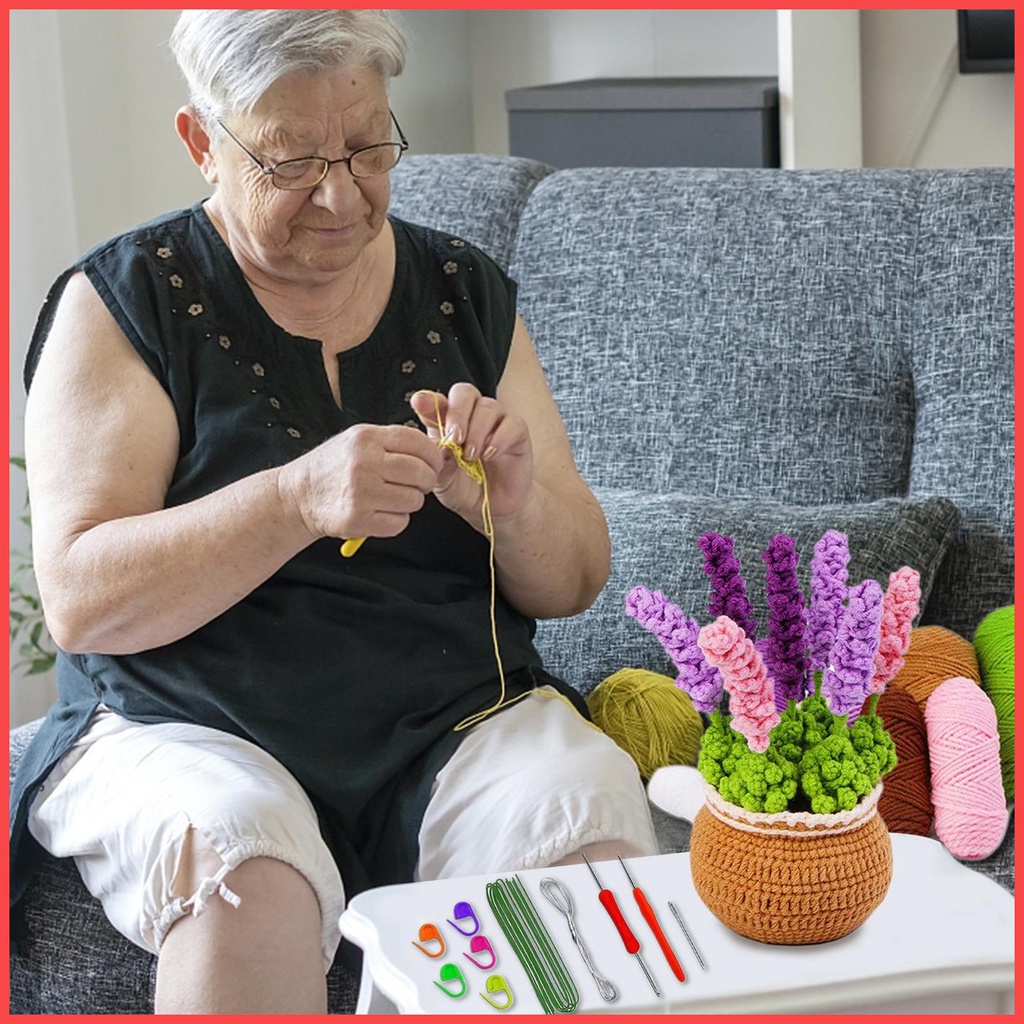 Crochet Kit For Beginners Potted Lavender Crochet Knitting Set DIY