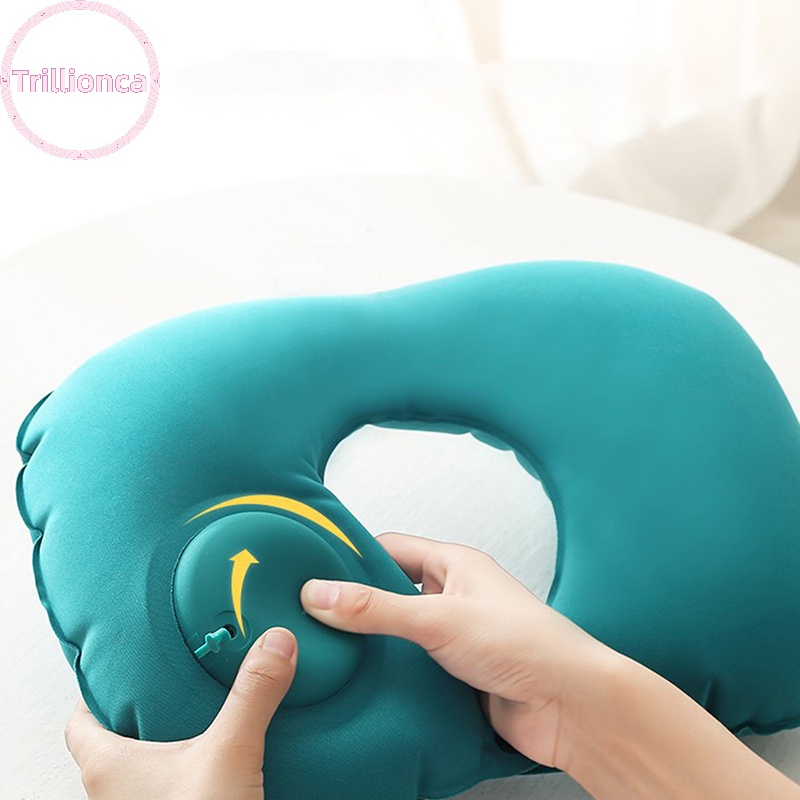 Trillionca UShape Travel Pillow Air Inflatable Pillows Folding Press