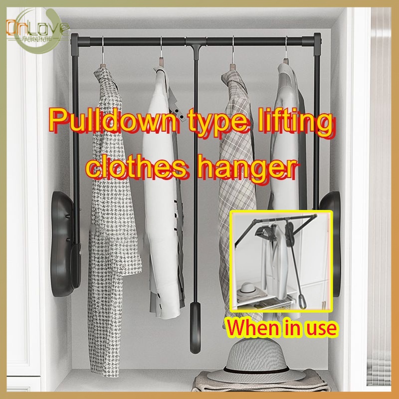 Lifting Wardrobe Clothesline Pole WardrobeMile Cross Bar Clothes