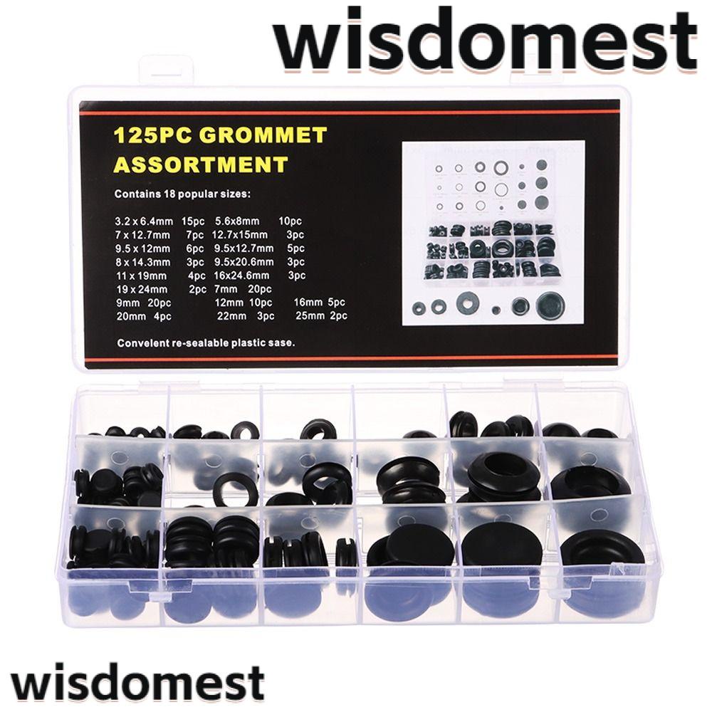 WISDOMEST 125PCS Rubber Grommet Set 18 Sizes Assortment Set Firewall