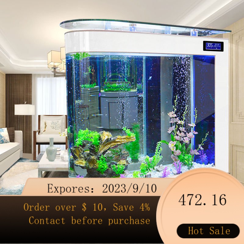 NEW Bullet Fish Tank Aquarium Large Fish Globe1.2Rice1.5Rice Partition  Ecological Glass Fish Tank Bar Customization 3Z