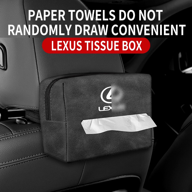 Lexus tissue bag suede Paper box Suitable for ES-350 RX300 GS LS IS LX CT  chair back tissue box Dashboard tissue bag Home and car 2-in-1