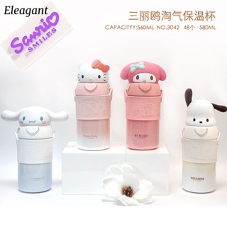 480Ml Kawaii Hello Kitty Sanrio Portable Thermos Mug 316 Stainless Steel  Cute Anime Kuromi Cinnamoroll Kids Water Bottle Gift